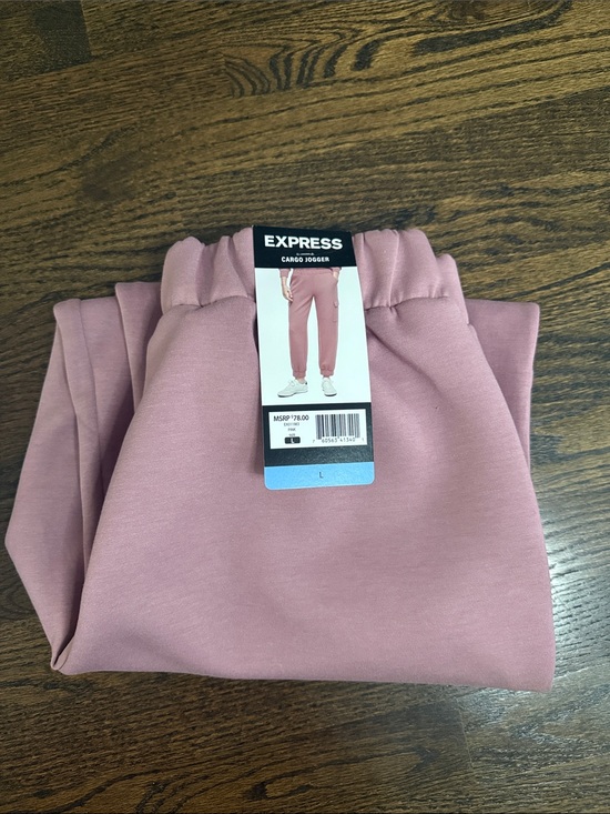 Express Pants - Express Cargo Joggers in Dusty Pink large stretchy pants